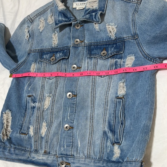 Ci Sono Distressed Denim Jacket - Picture 9 of 13